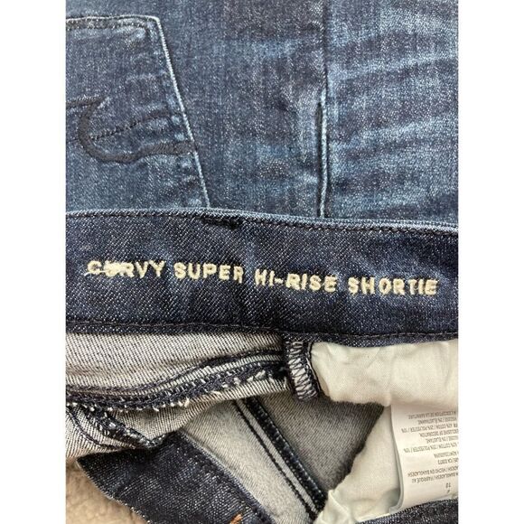 American eagle dark wash curvy super high rise shortie shorts - Picture 3 of 5